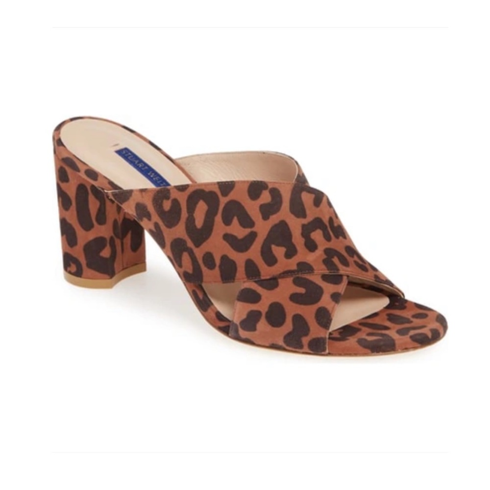 STUART WEITZMAN Women Galene Block Heel Sandals
In Cappuccino Cheetah Suede 7.5